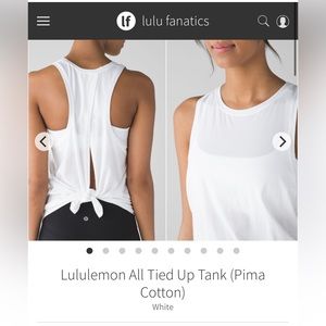 Lululemon All Tied Up Tank Size 4 White